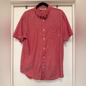 VANS short sleeve, button up men’s shirt - red - side M - 100% cotton -